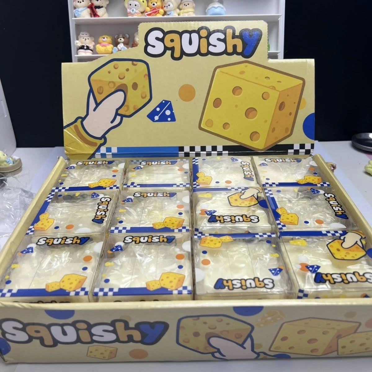 Realistic Square Cheese Squish