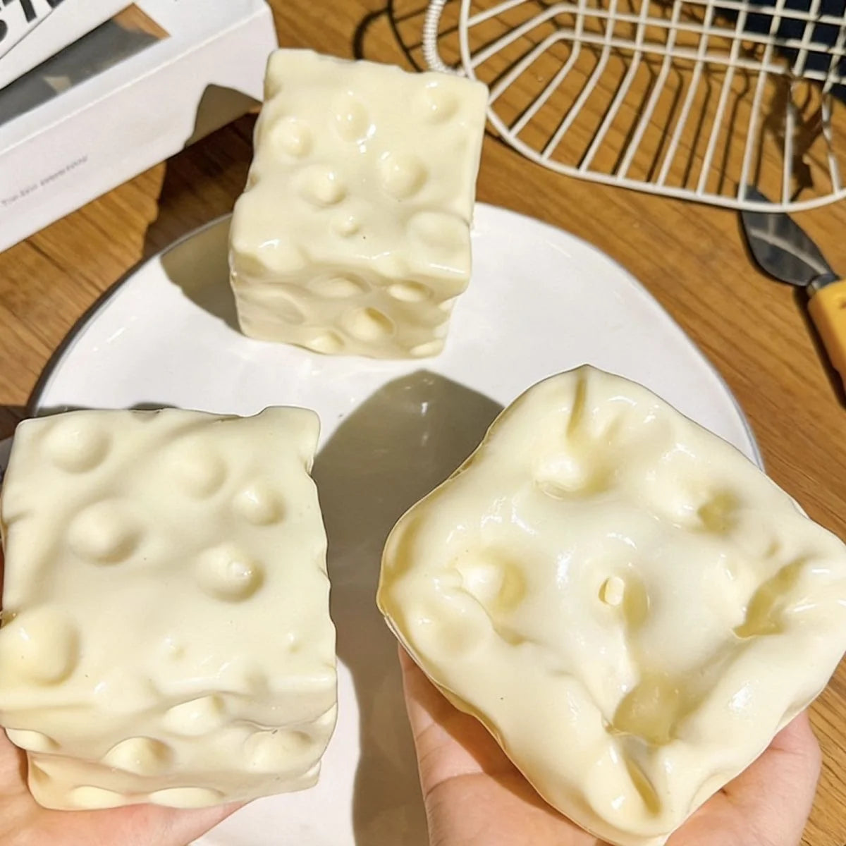 Realistic Square Cheese Squish